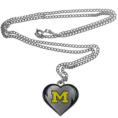 Michigan Wolverines NCAA Heart Necklace FREE SHIP • $14.99