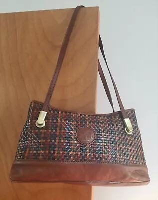 Vintage LE TORRI Vera Pelle Colorful Woven Leather Purse -Made In Italy Gorgeous • $150