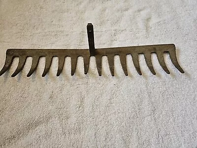 Vintage Garden Rake Head Yard No Handle 14 Tines Farm Tool • $12.99