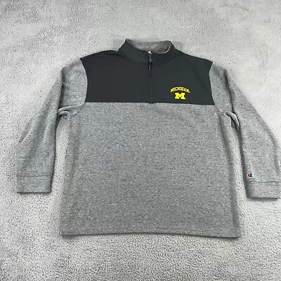 Champion Sweater Men XL Michigan Wolverines Long Sleeve 1/4 Zip • $11.33