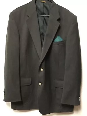 Stafford Mens Dress Suit Jacket Size 46L Dark Gray Two Button 205 • $45