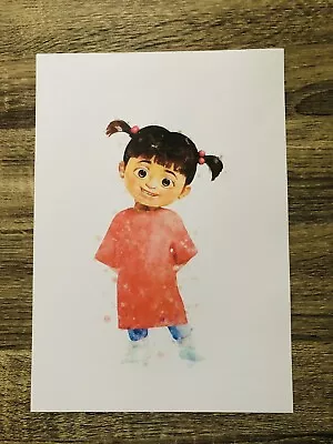 Disney Monsters Inc Baby Boo Picture Print Wall Art Watercolour Size A4 • $8