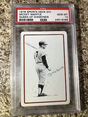 1978 Sports Deck Division Mickey Mantle #4 Queen Of Diamonds - PSA 10 • $6.50
