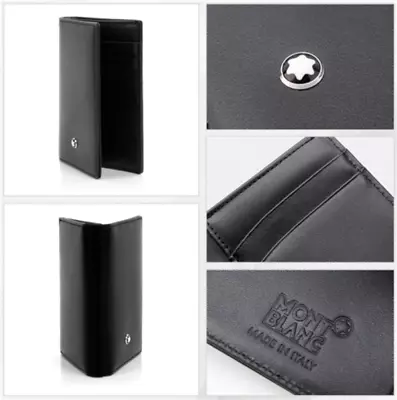 MONTBLANC Genuine 14108 Meisterstuck Business Card Holder Wallet Mens Black Gift • $76.99