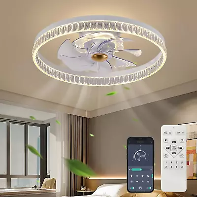 20‘’ Ceiling Fan With Light 2024 Upgraded Low Profile Fan Flush Mount Ceiling • $231.99