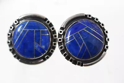 Jay King DTR Signed EARRINGS Sterling Silver 925 Lapis Mosaic Mine Finds Posts • $54.99