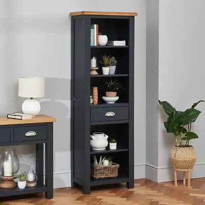 Cotswold Charcoal Grey Painted Tall Narrow Alcove Bookcase - FC38 • £299