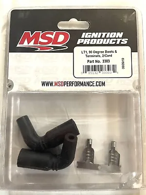 MSD Ignition 3303 Spark Plug Wire Boots & Terminals LT1 45 Degree Style Pair Ls1 • $19.99