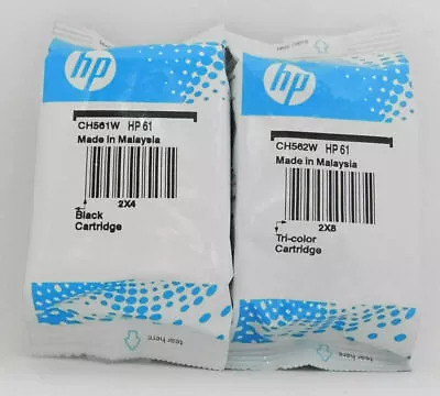 2 Pack Genuine OEM HP 61 Black & Color Combo Printer Ink Cartridge For Deskjet • $61.50