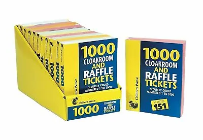 RAFFLE TICKET BOOK Cloakroom Tombola Security Coded Numbered 1-1000 FAST P&P • £1.09