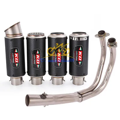 For Kawasaki Vulcan S650 Motorcycle Complete System Exhaust Pipe Carbon Mufflers • $313.26