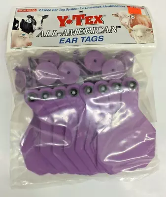 Y-Tex 4* Livestock 2-piece Ear Tags - PURPLE 25 Tags Large Blank Non-numbered • $29.99