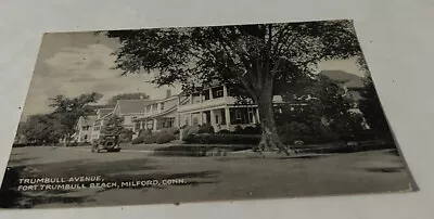 Postcard Trumbull Avenue Fort Trumbull Beach Milford CT 1948 Car • $12.90