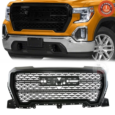 $199.89 • Buy Fits 2019-2021 GMC Sierra 1500 Denali Style Front Bumper Grille Glossy Black