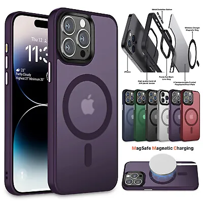 Magnetic Mag Safe Matte Shockproof Slim Case For IPhone 15 Pro Max 14 Plus 13 12 • $10.73