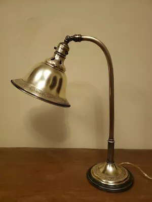 Vintage Goose Neck Swivelier Bell Shade Table Desk MCM Task Lamp New Wire Plug • $220