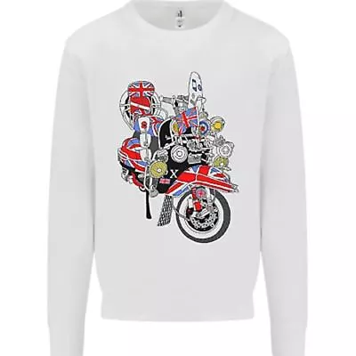 Union Jack MOD Scooter British Flag Bike Mens Sweatshirt Jumper • £20.99