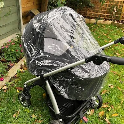 PVC Raincover Rain Zip Access To Fit Mamas & Papas M & P Sola 2 Pram Pushchair • £25.99