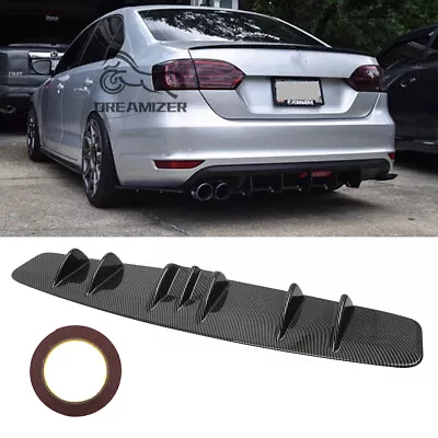 $49.09 • Buy Carbon Fiber Rear Body Bumper Diffuser Shark 7 Fin Spoiler For VW MK6 Jetta GLI
