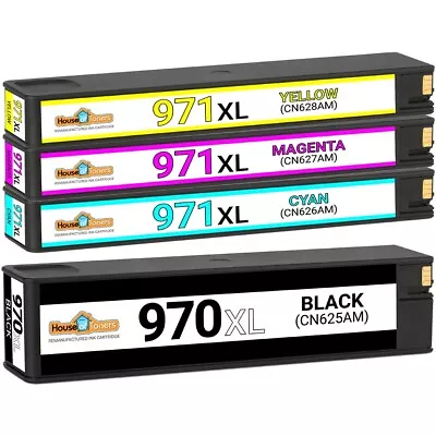 4 High Yield Ink Inkjet 970XL 971XL Set Fits HP 970 971 OfficeJet X476dw X576dw • $69.95