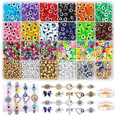 $27.93 • Buy Evil Eye Bracelet Making Kit Acejoz Bracelet Making Kit With Evil Eye Beads E...
