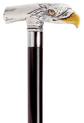 Screaming Eagle Simulated Scrimshaw Walking Stick - Eagle Cane - Black Shaft • $84.95