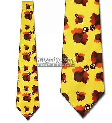 Thanksgiving Turkey Tie Turkey Neckties Mens Holiday Thanksgiving Neck Tie NWT • $18.75