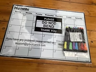 Large Magnetic Monthly Calendar For Kitchen Fridge + Pens !!!!! Magnetic Pens!  • £5