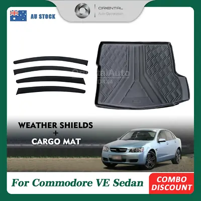 Luxury Weathershields & 3D TPE Cargo Mat For Holden Commodore VE Sedan • $133.40