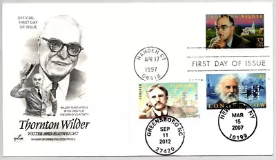 #3134 Thornton Wilder #4705 O. Henry #4124 Longfellow Nakano Perfins Combo Fdc • $3