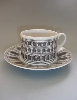 Piero Fornasetti Milano Porcelain Architecture Tea Cup And Plate • $213.40