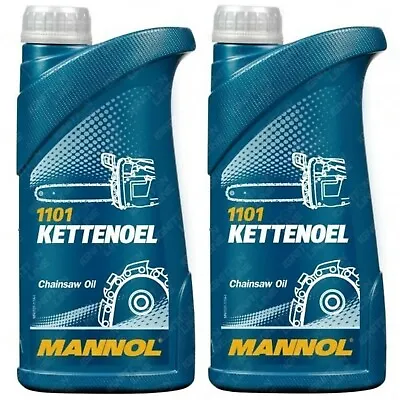 2 X MANNOL Kettenoel Mineral Chainsaw Chain Saw Oil Petrol Electric Saws 1 Litre • £15.09