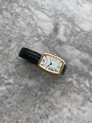 Vintage Cartier Faberge 80s 18K Yellow Gold White Roman Dial Manual Wind 24mm • $7199.99