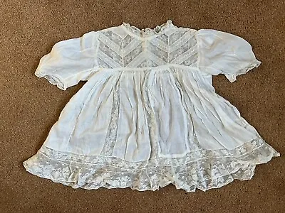 £20 • Buy Antique Edwardian Cream Cotton Lace Baby's Dolls Christening Gown Dress