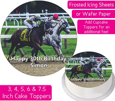 Horse Racing Edible Wafer & Icing Personalised Cake Toppers Decor Pony Jockey • £2.25