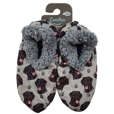 Black Labrador Slippers Non Slip Gift/Present Dog • £14.95