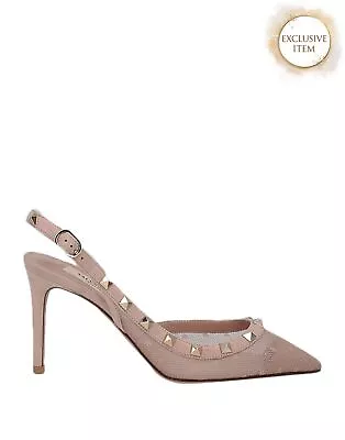 RRP€632 VALENTINO GARAVANI Slingback Shoes US7 UK4 EU37 Rockstuds Made In Italy • £150