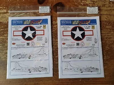 Kits World Decals 1/32 B-17F B-17G FLYING FORTRESS GENERAL STENCILS COCKPIT  • $10.49
