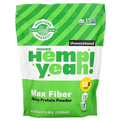 Organic Hemp Yeah! Max Fiber Hemp Protein Powder Unsweetened 32 Oz (907 G) • $29.94