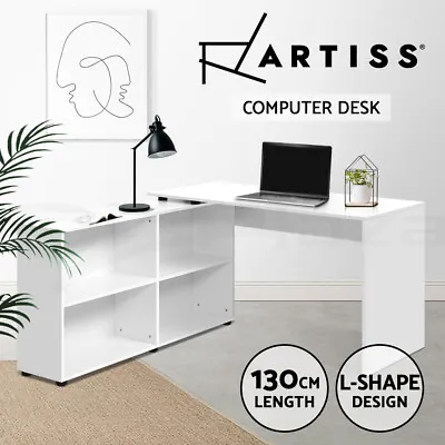 $149.95 • Buy Artiss Computer Desk Office Corner Study L-shape Table Workstation Shelf Storage