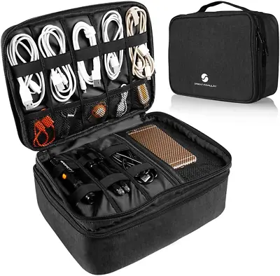 Travel Electronics Organizer Waterproof Cable Organizer Bag For Electronic Acce • £38.12