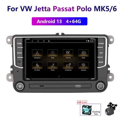 For VW Jetta Passat Polo MK5/6 Golf Carplay 4-64G Android13 Car Stereo Radio GPS • $156.99
