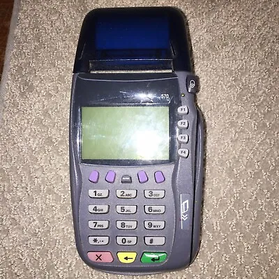 VeriFone VX570 Credit Card Terminal For Repair - Powers On. Rova P/S Included. • $19.95