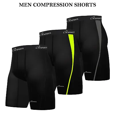 Mens Compression Shorts Base Layer Briefs Pant Thermal Running Gym Fitness Yoga  • £8.99