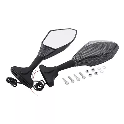 Rearview Mirrors LED Turn Signal Fit For Kawasaki Ninja ZX6R 04-11 Ninja ZX10R • $25.99