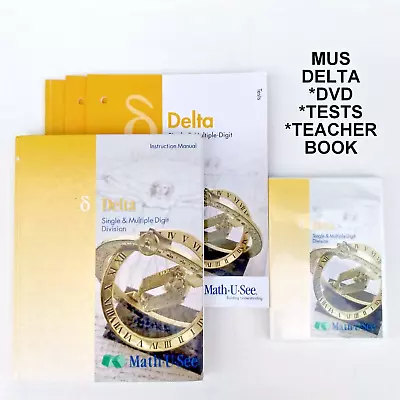 LOT Of 2 MATH U SEE DELTA Division DVD+ TEACHER Guide Book + BONUS Partial TESTS • $48