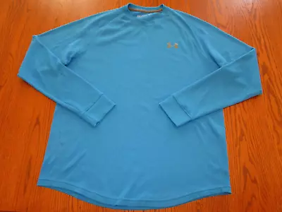 Under Armour Long Raglan Sleeve Blue Thermal T-shirt Mens Large Excellent • $4.99