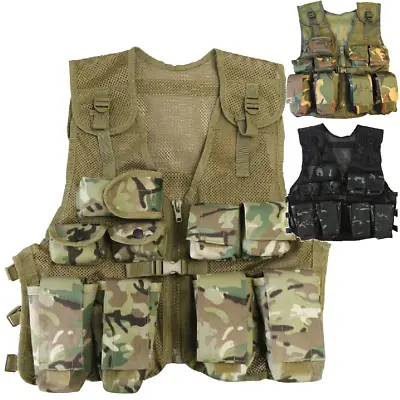 Kombat Kids Childs Spec-OP's  Military Army Camo 9 Pockets Tactical Assault Vest • £15.95