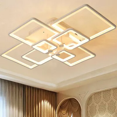 LED Ceiling Light Modern Dimmable Pendant Fixture Lamp Living Room Chandelier • $89