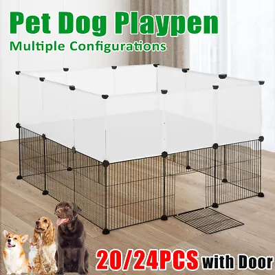 £27.99 • Buy 24pcs Pet Playpen DIY Metal PP Puppy Dog Rabbit Playpen Fencing Animal Cage Home